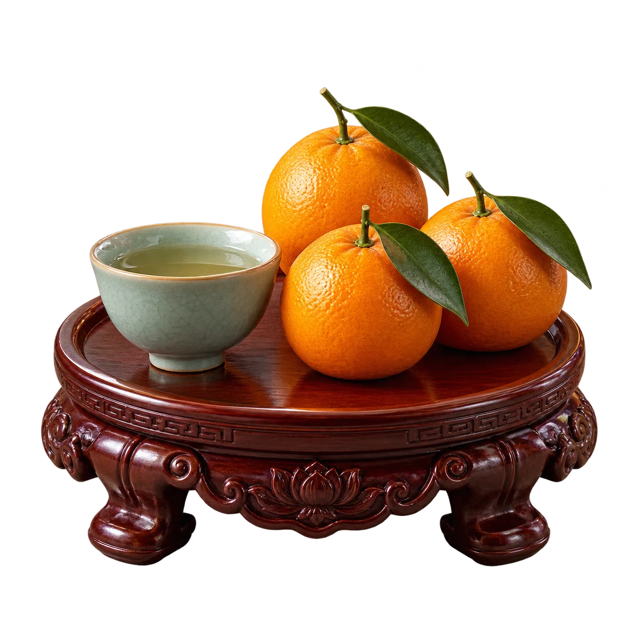 清茶與鮮果供品